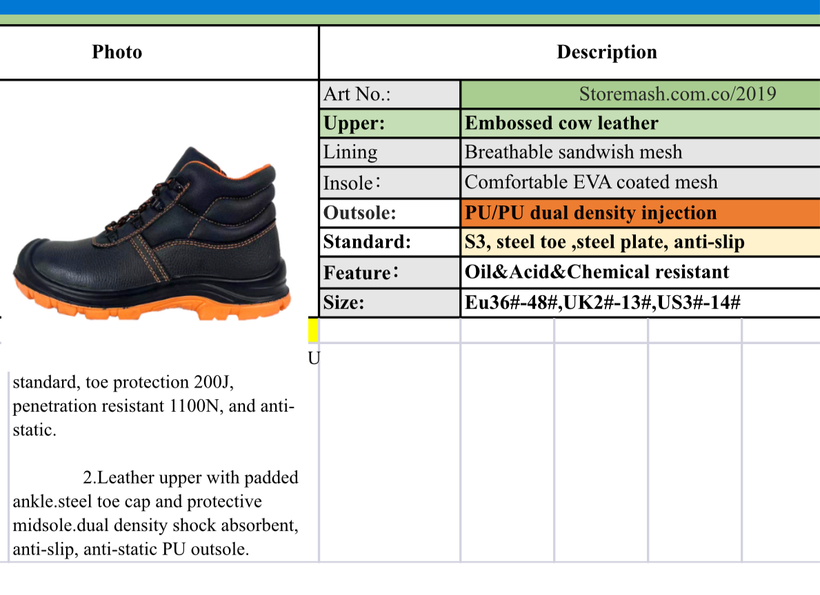 Safety Shoes for work anti-smash