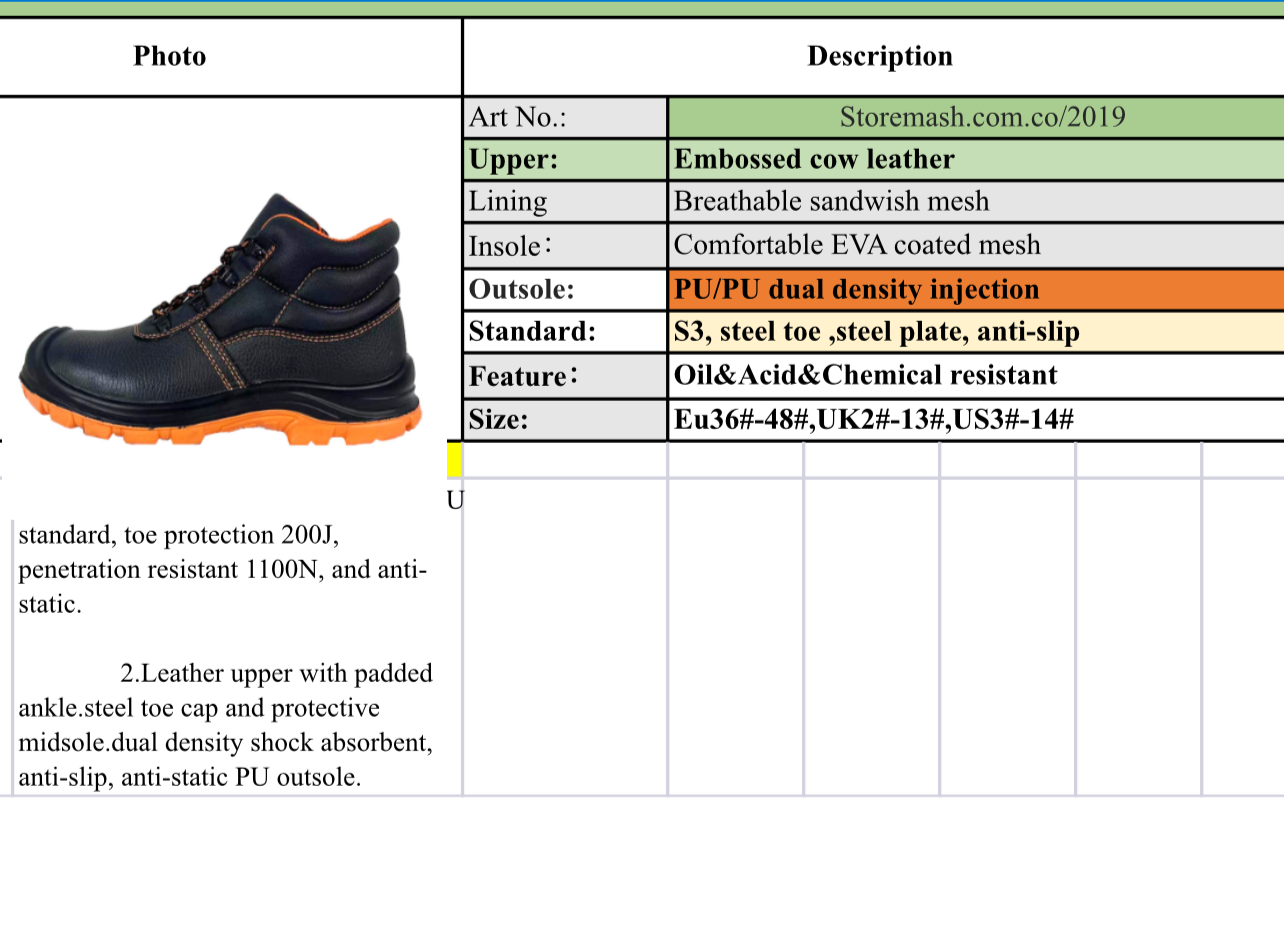 Safety Shoes for work anti-smash