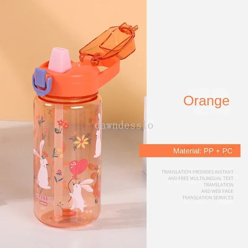 600ml kids Water Bottles Creative Cartoon Feeding