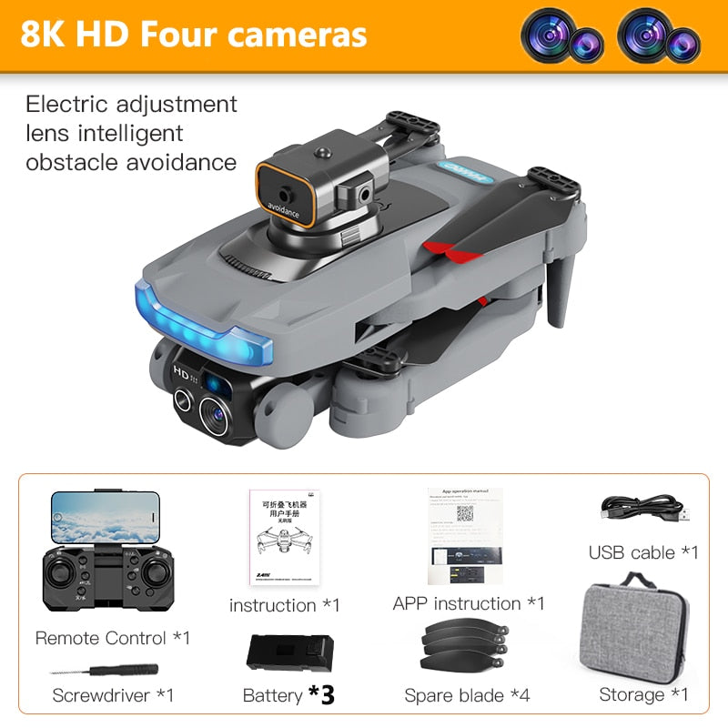 Intelligent Obstacle Avoidance with Four Cameras and 8K HD on the Lenovo P15 Drone Longevity 5000m GPS Brushless Remote Control Aircraft