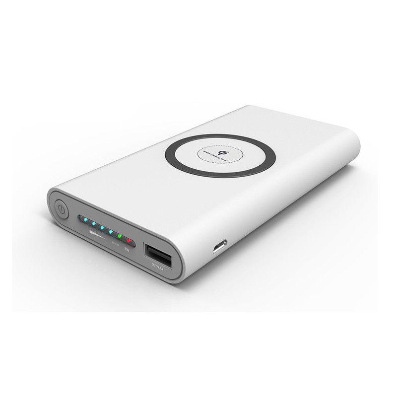 Charge your phone or other electronics wirelessly with this portable power bank.